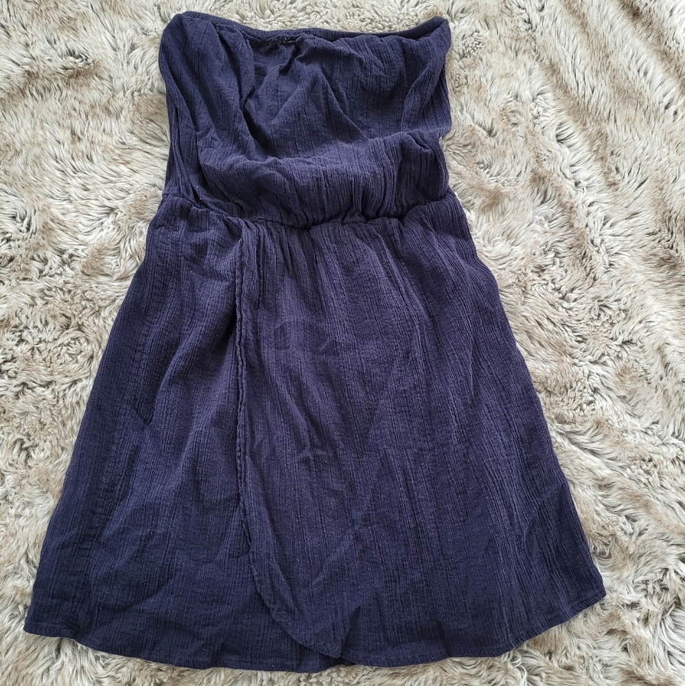 Gap Strapless Navy Wrap Dress Sun SL Gauze Size XS